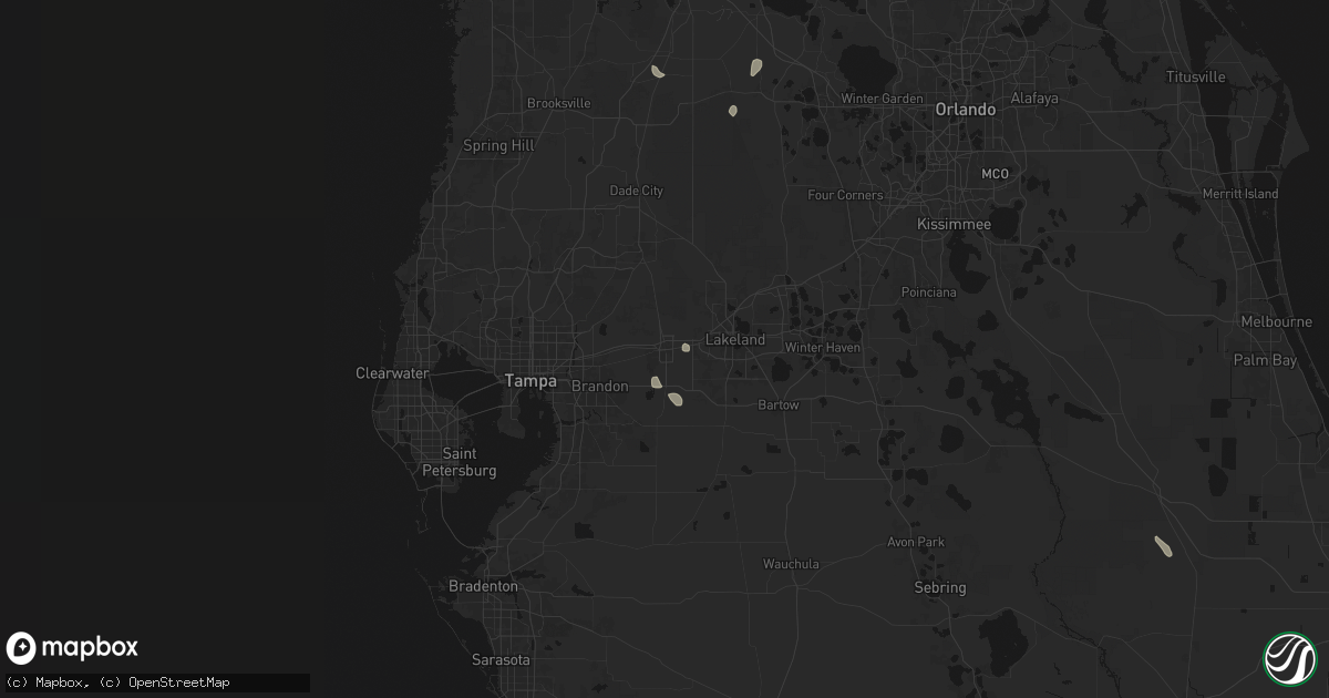 Hail map in Plant City, FL on August 8, 2026