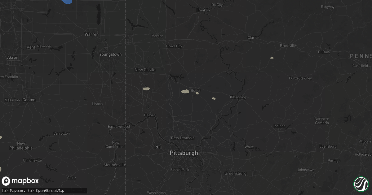 Hail map in Renfrew, PA on August 8, 2026