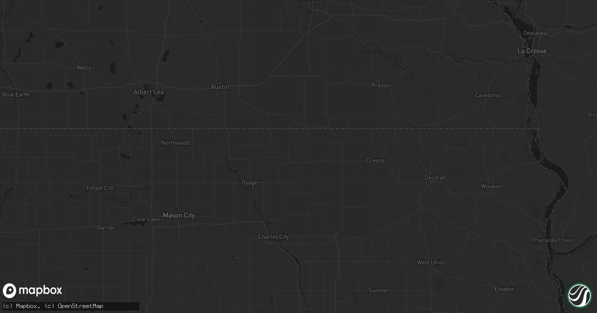 Hail map in Riceville, IA on August 8, 2026