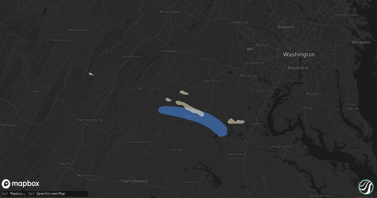 Hail map in Rixeyville, VA on August 8, 2026