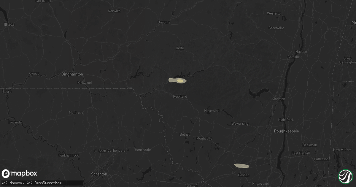 Hail map in Roscoe, NY on August 8, 2026