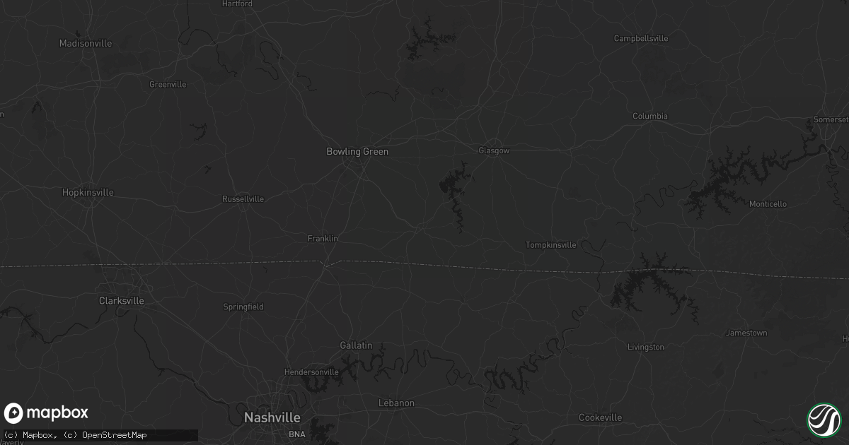 Hail map in Scottsville, KY on August 8, 2026