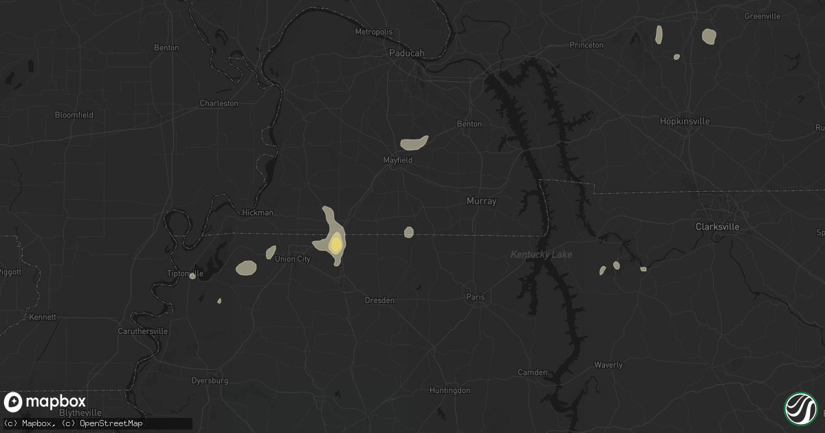Hail map in Sedalia, KY on August 8, 2026