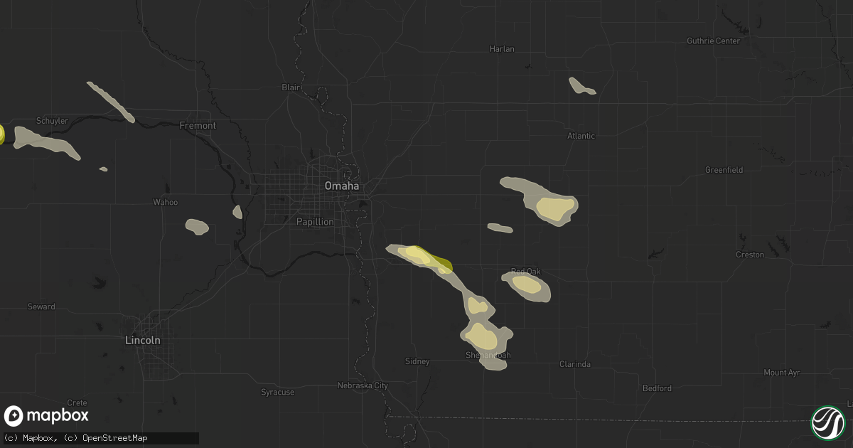 Hail map in Silver City, IA on August 8, 2026