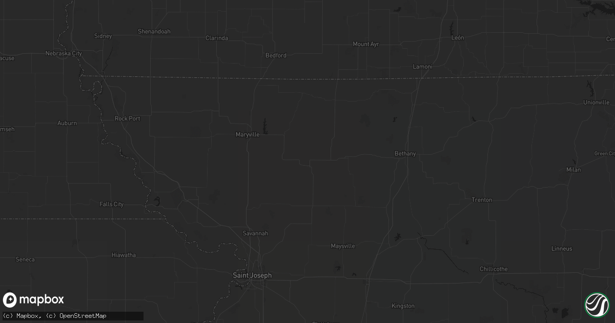 Hail map in Stanberry, MO on August 8, 2026