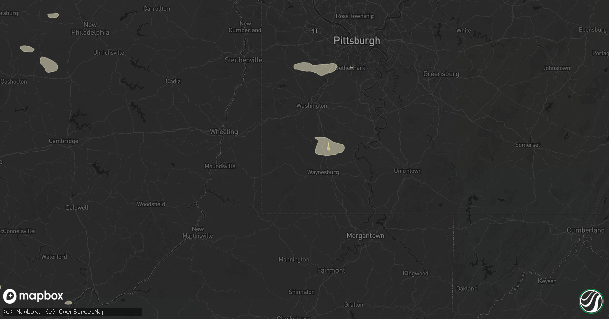 Hail map in Sycamore, PA on August 8, 2026