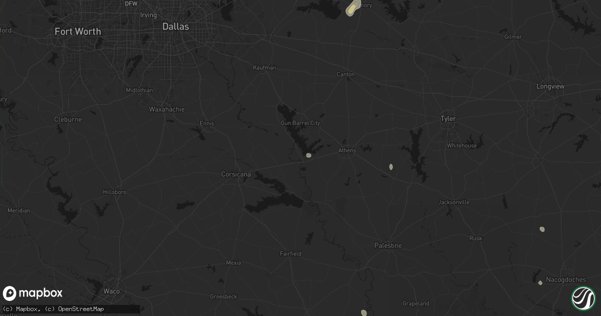 Hail map in Trinidad, TX on August 8, 2026