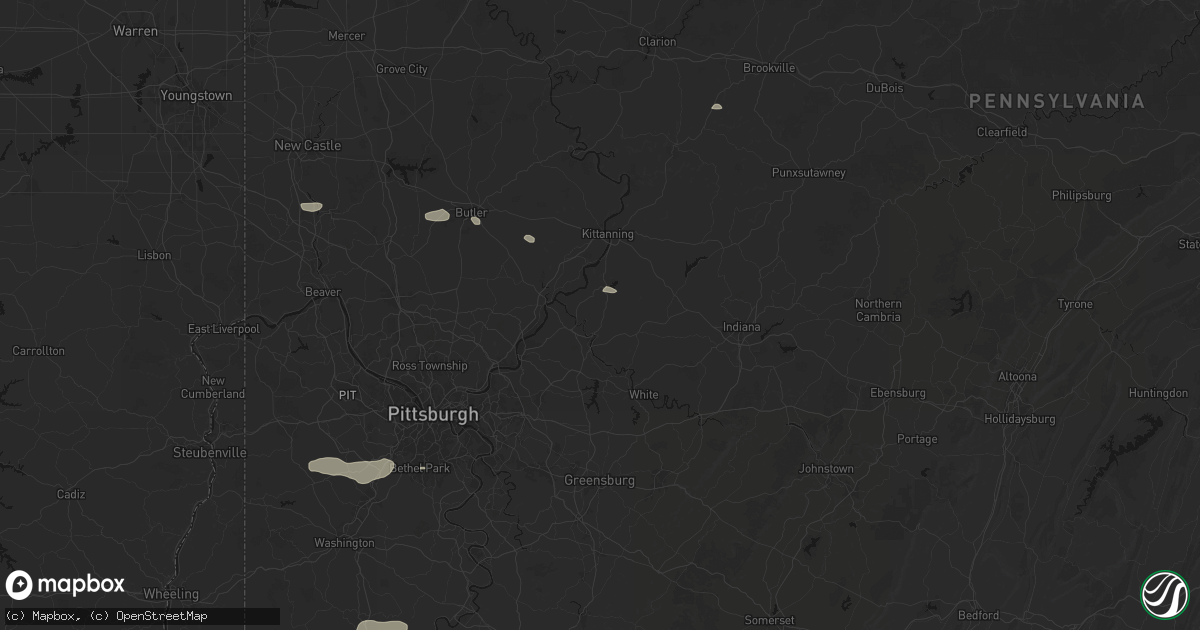 Hail map in Vandergrift, PA on August 8, 2026