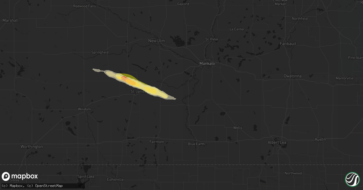 Hail map in Vernon Center, MN on August 8, 2026