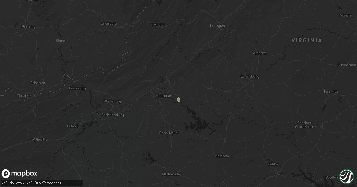 Hail map in Vinton, VA on August 8, 2026