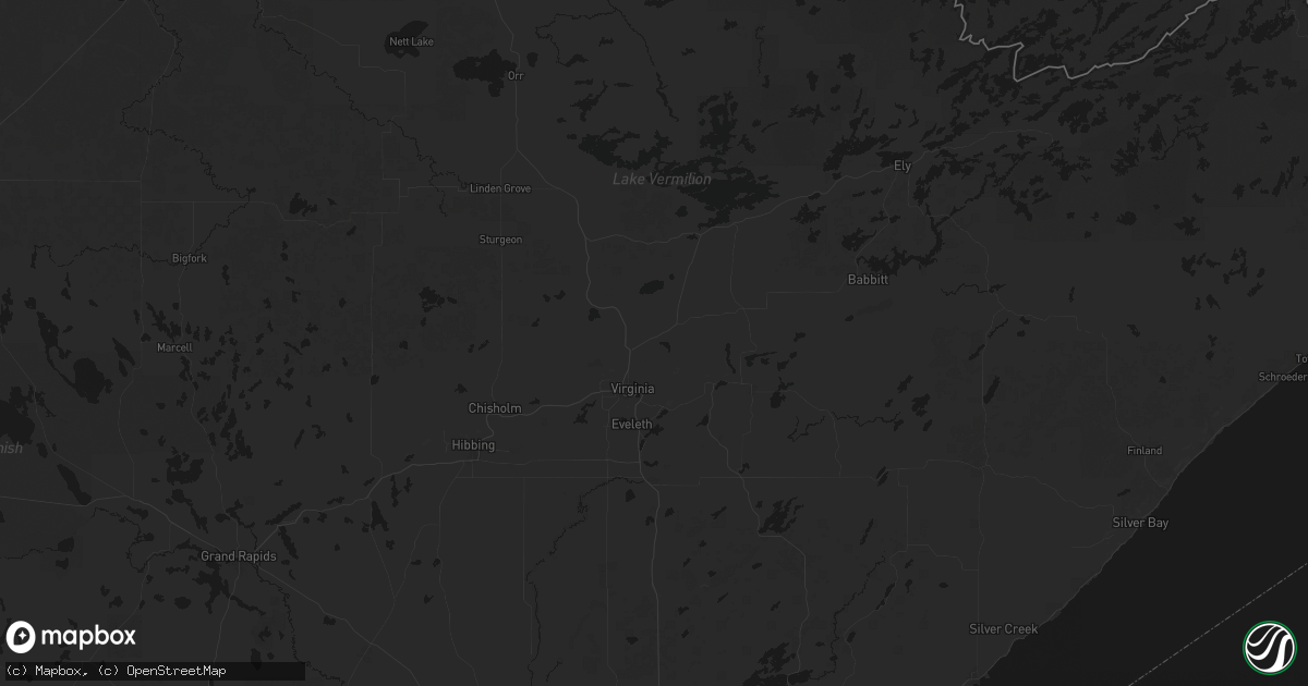 Hail map in Virginia, MN on August 8, 2026