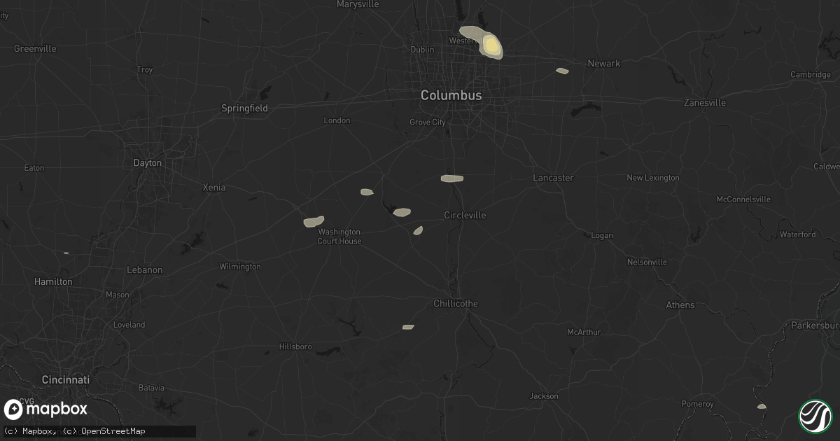 Hail map in Williamsport, OH on August 8, 2026