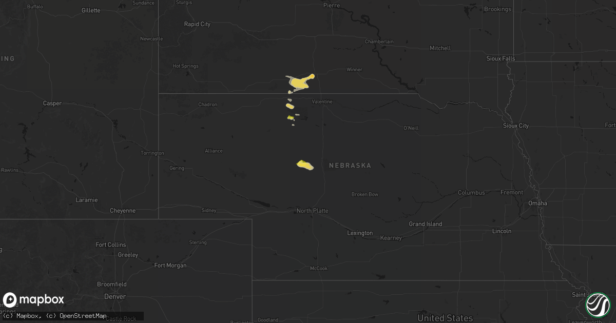 Hail map on August 8, 2026