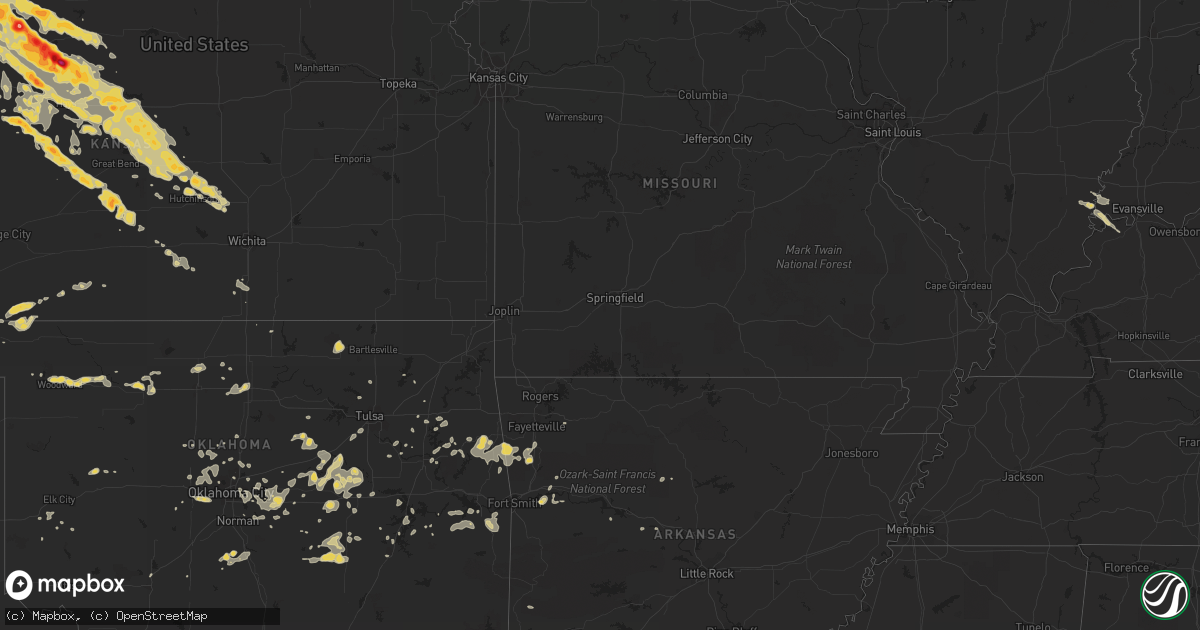 Hail map on August 9, 2011