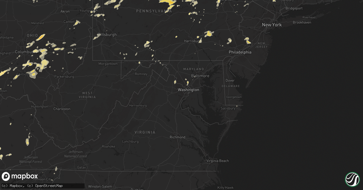 Hail map in Maryland on August 9, 2012
