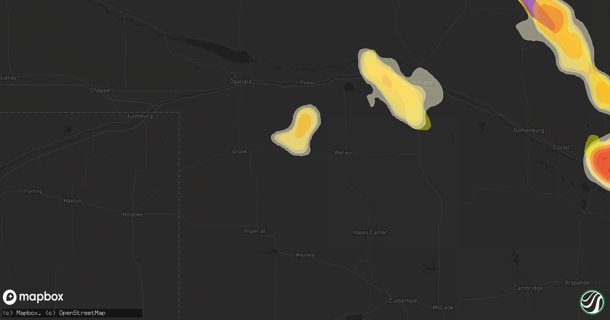 Hail map in Elsie, NE on August 9, 2014