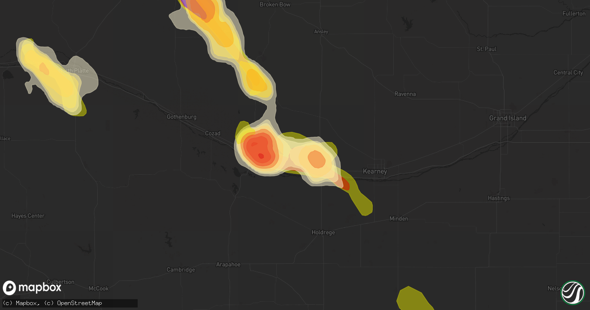 Hail map in Overton, NE on August 9, 2014