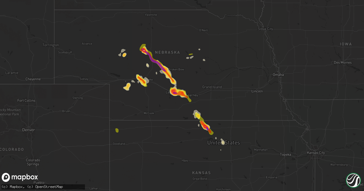 Hail map on August 9, 2014