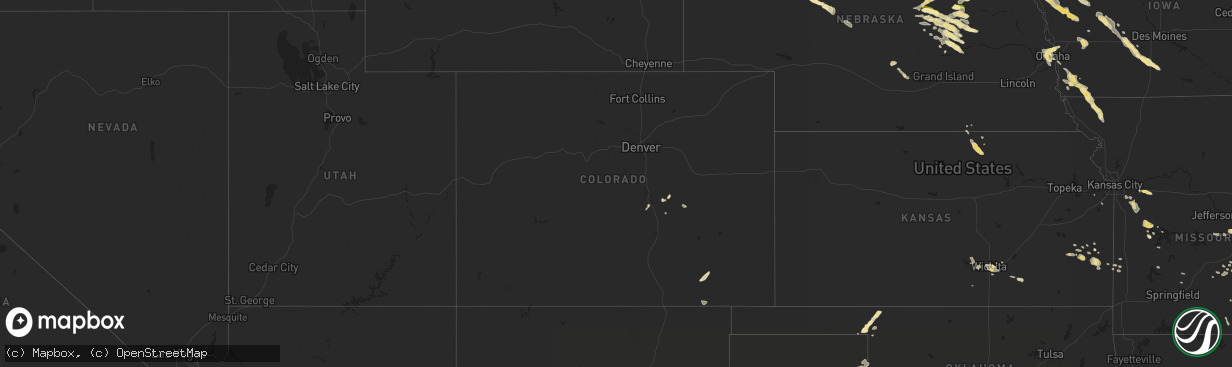 Hail map in Colorado on August 9, 2015