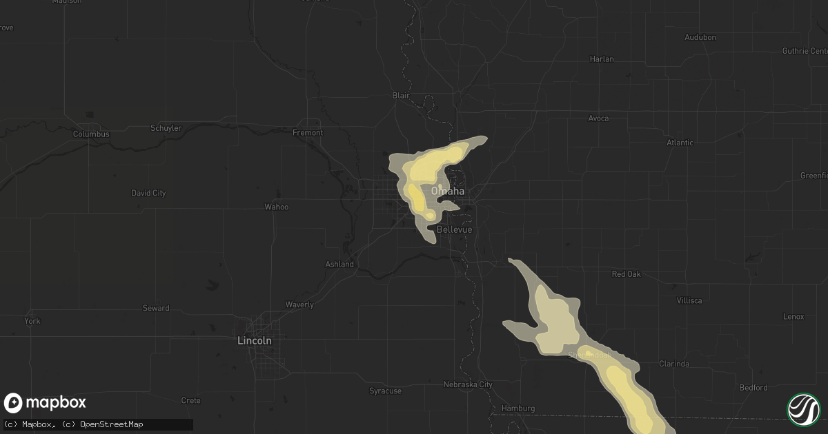 Hail map in La Vista, NE on August 9, 2015