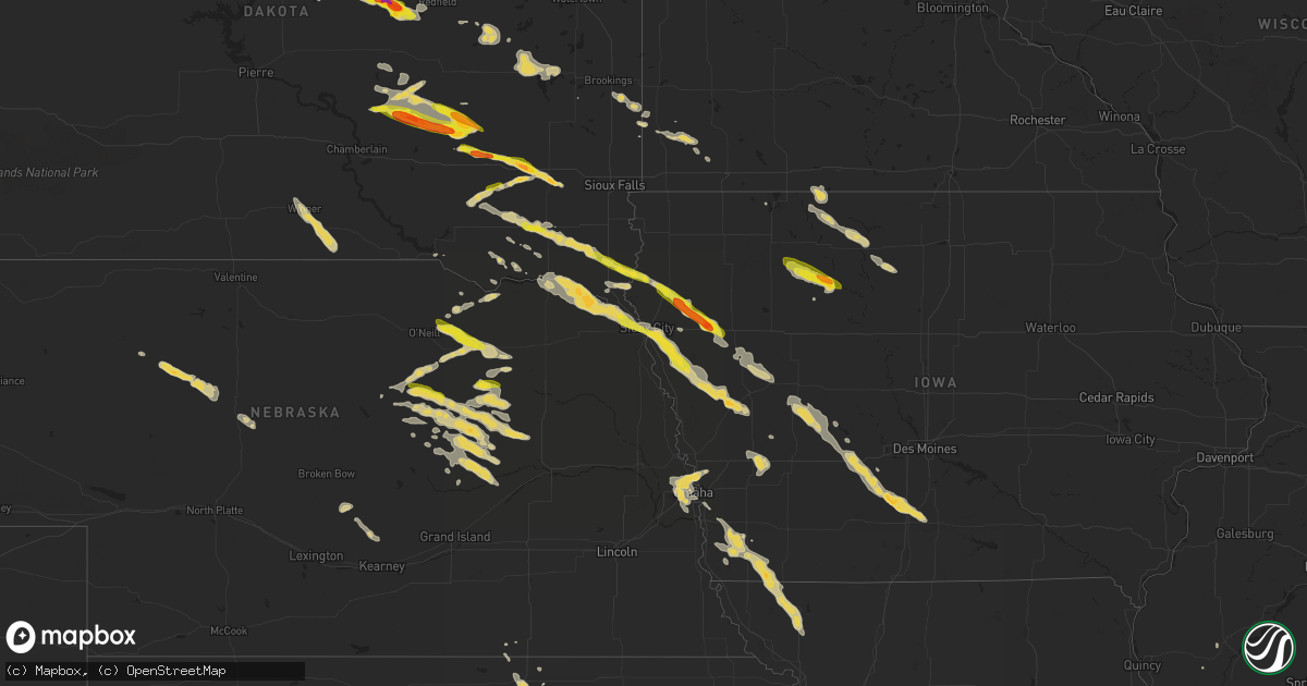 Hail map on August 9, 2015