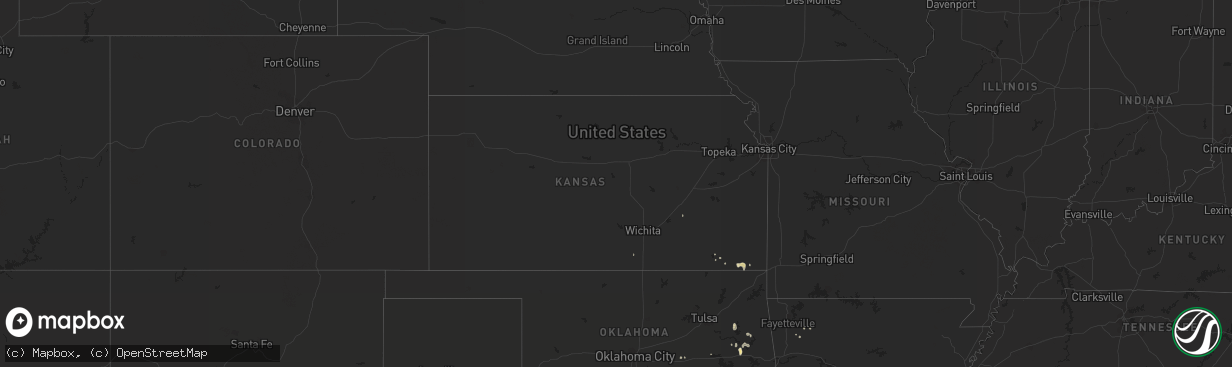 Hail map in Kansas on August 9, 2016