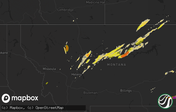 Hail map preview on 08-09-2016