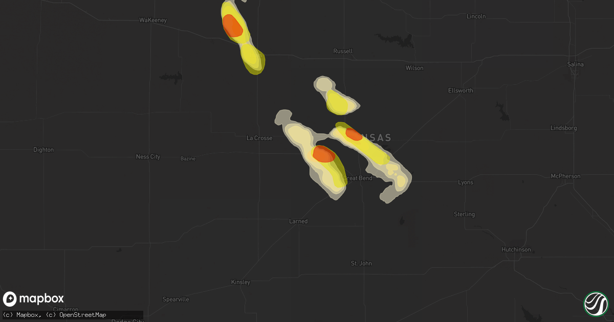 Hail map in Albert, KS on August 9, 2017