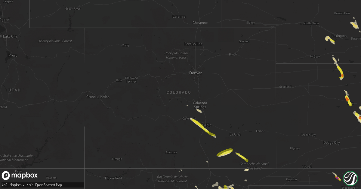 Hail map in Colorado on August 9, 2017