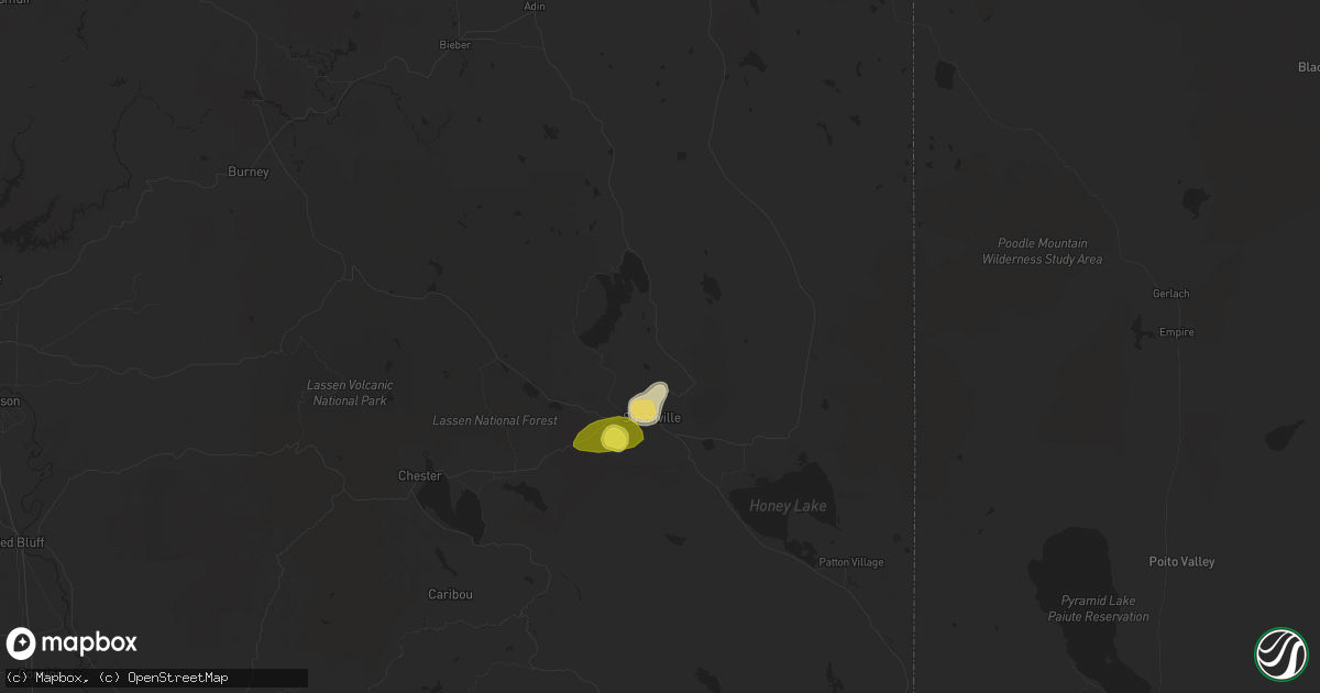 Hail map in Susanville, CA on August 9, 2017