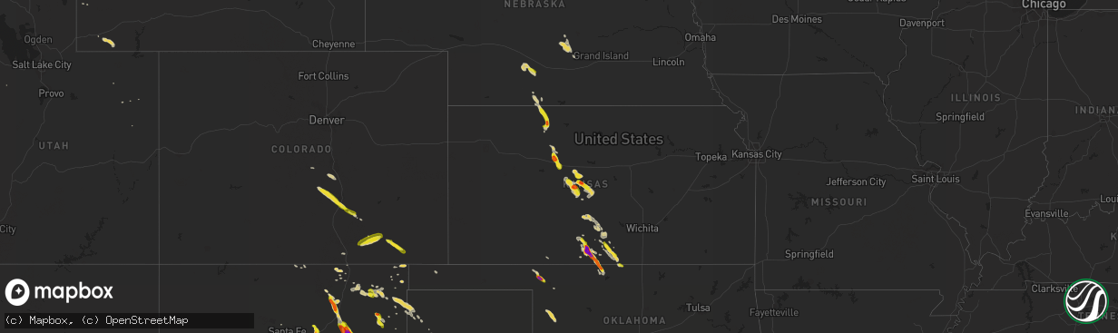 Hail map on August 9, 2017