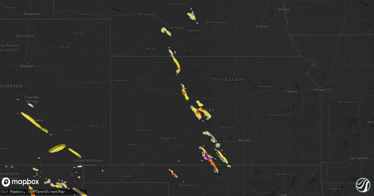 Hail map on August 9, 2017