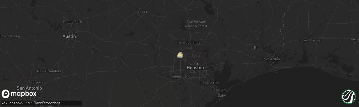 Hail map in Cypress, TX on August 9, 2018