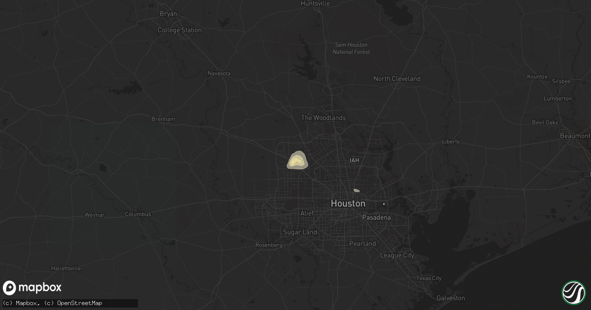 Hail map in Cypress, TX on August 9, 2018