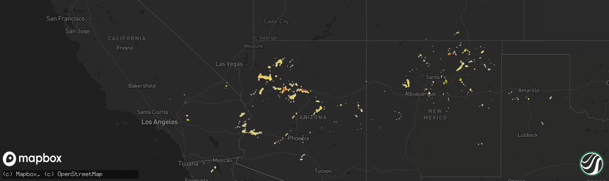 Hail map on August 9, 2018