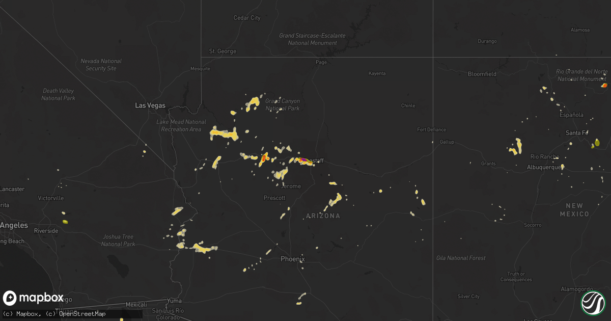 Hail map on August 9, 2018