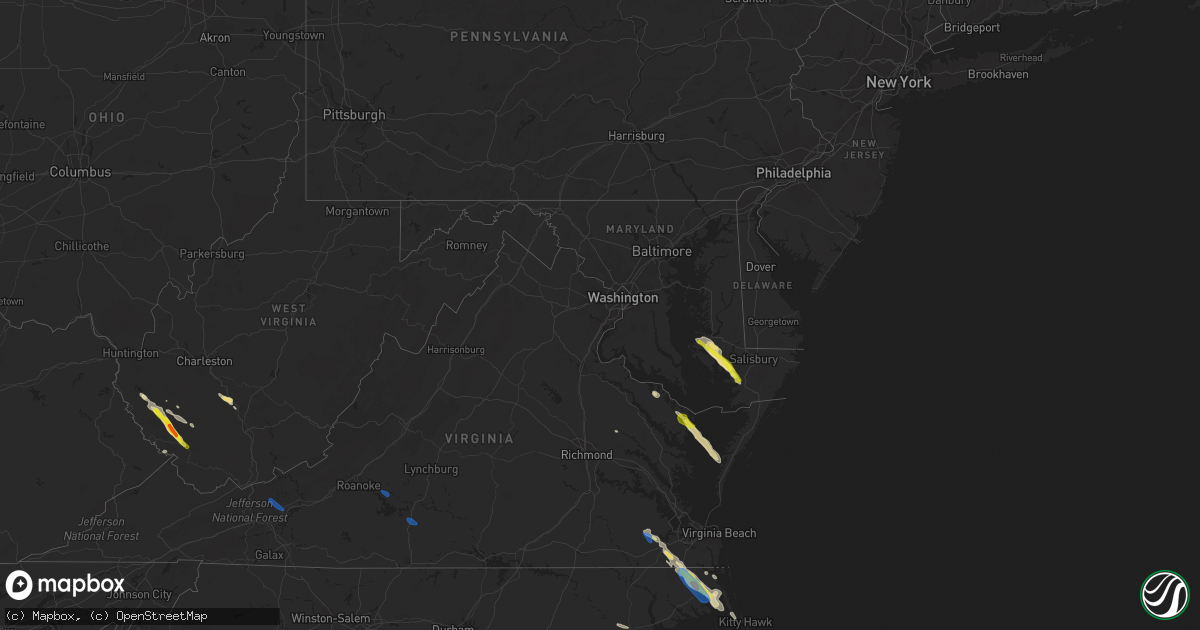 Hail map in Maryland on August 9, 2019