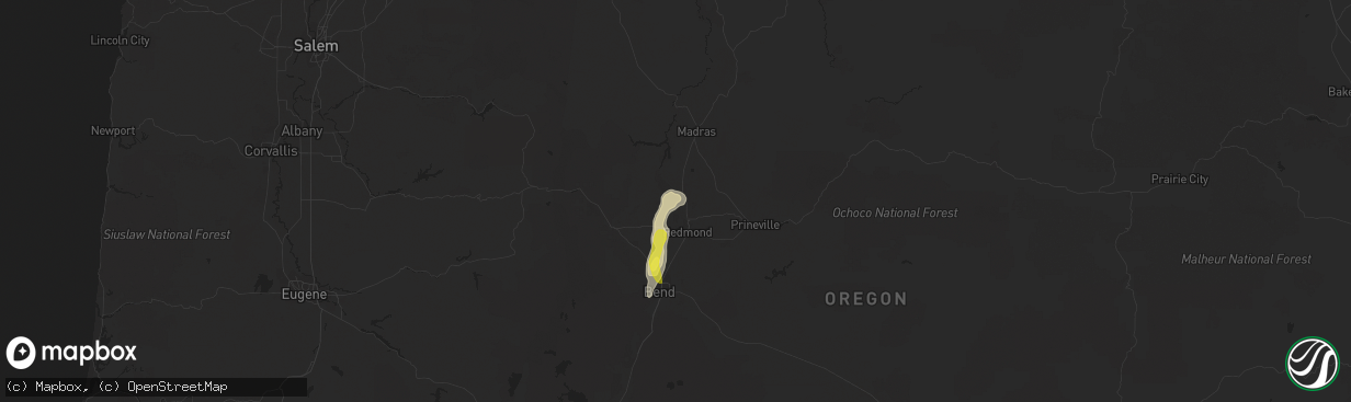 Hail map in Terrebonne, OR on August 9, 2019