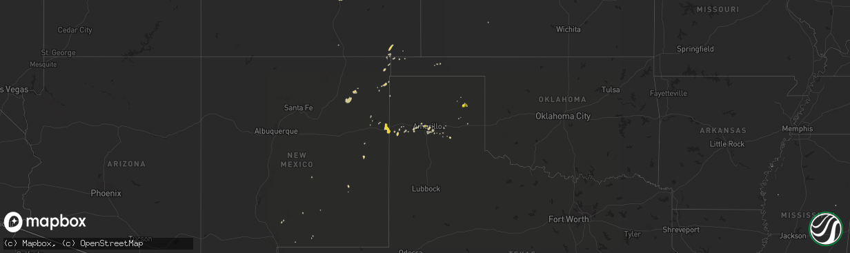 Hail map on August 9, 2019