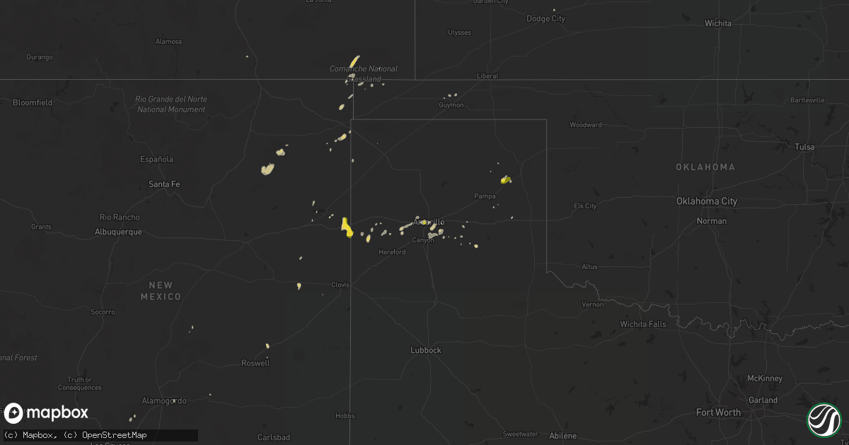 Hail map on August 9, 2019
