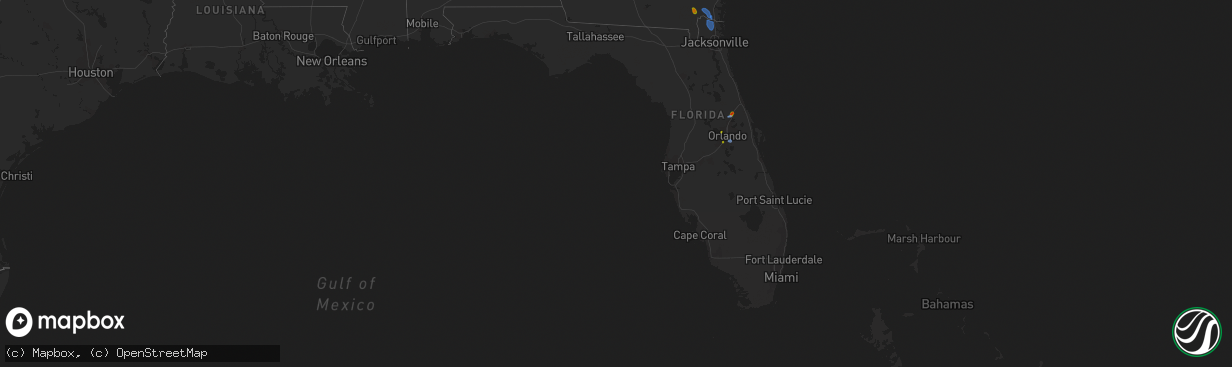 Hail map in Florida on August 9, 2020