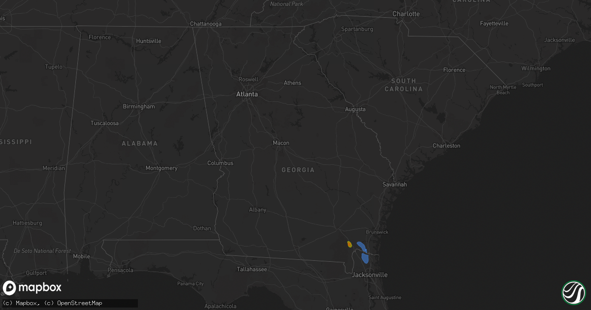 Hail map in Georgia on August 9, 2020