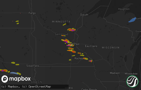 Hail map preview on 08-09-2020