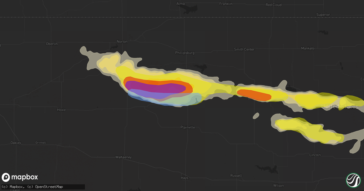 Hail map in Stockton, KS on August 9, 2021