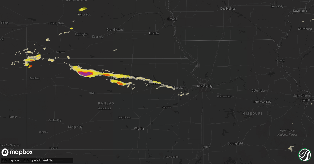 Hail map on August 9, 2021