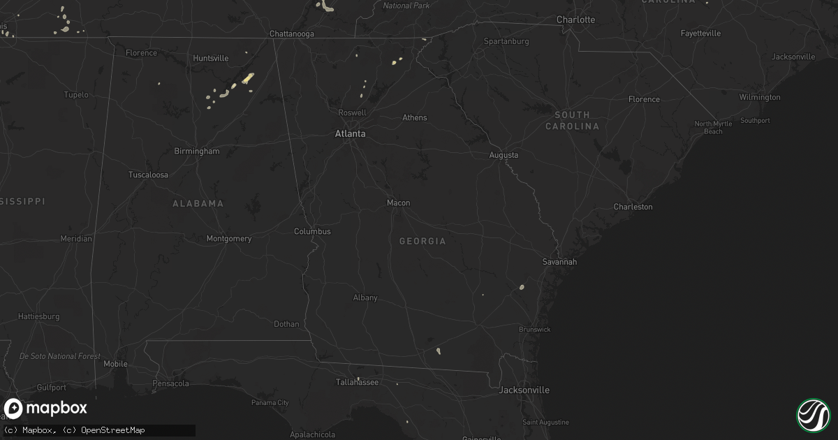Hail map in Georgia on August 9, 2022