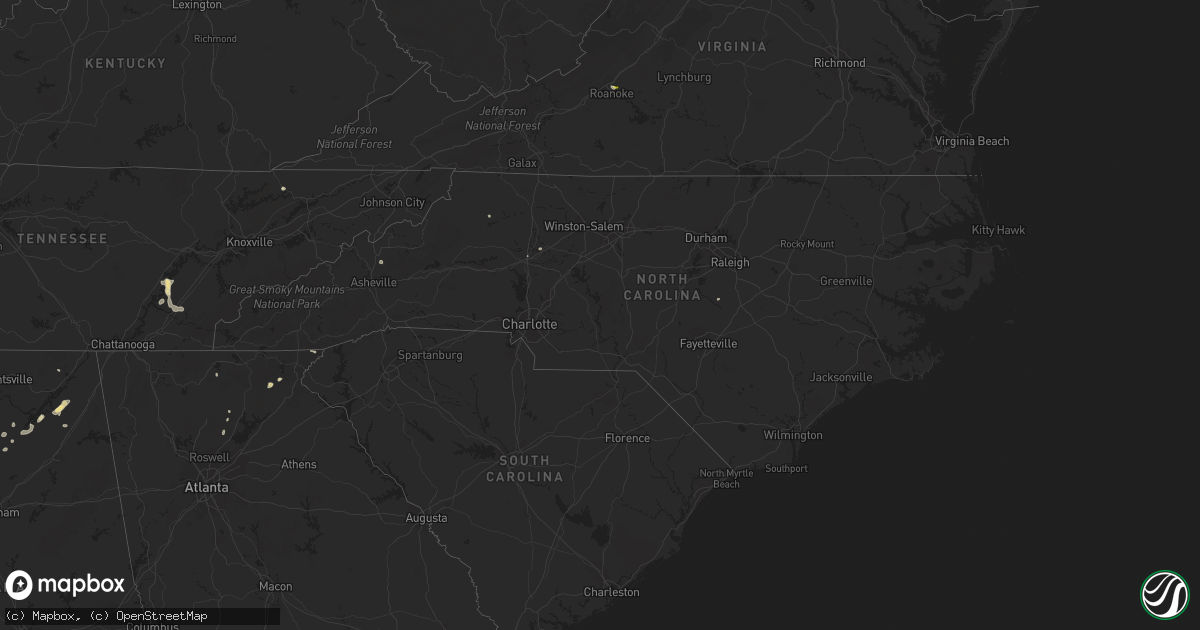 Hail map in North Carolina on August 9, 2022