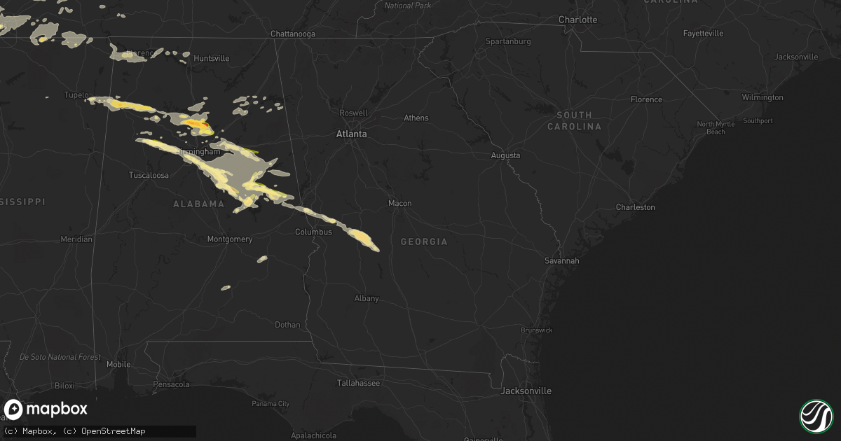 Hail map in Georgia on August 9, 2023