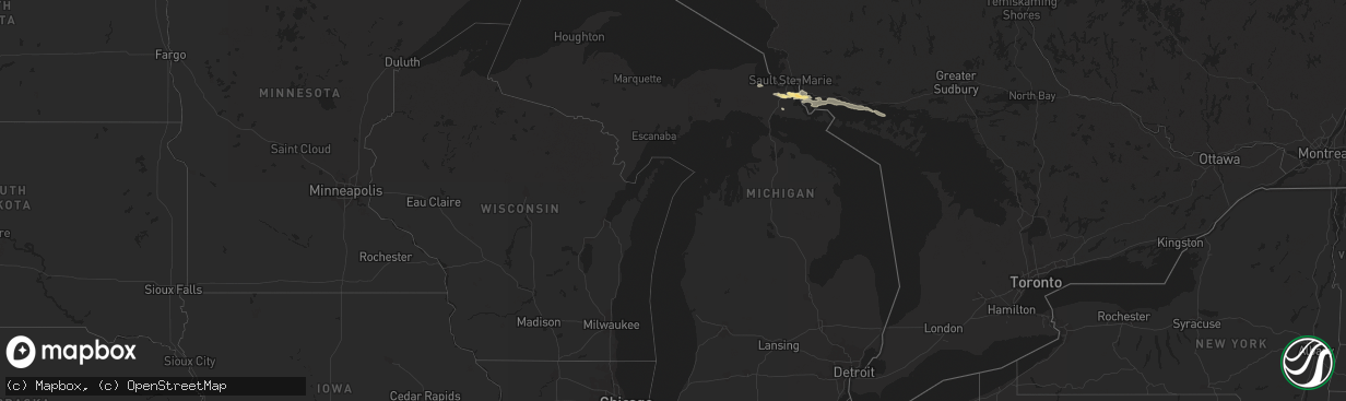 Hail map in Michigan on August 9, 2023