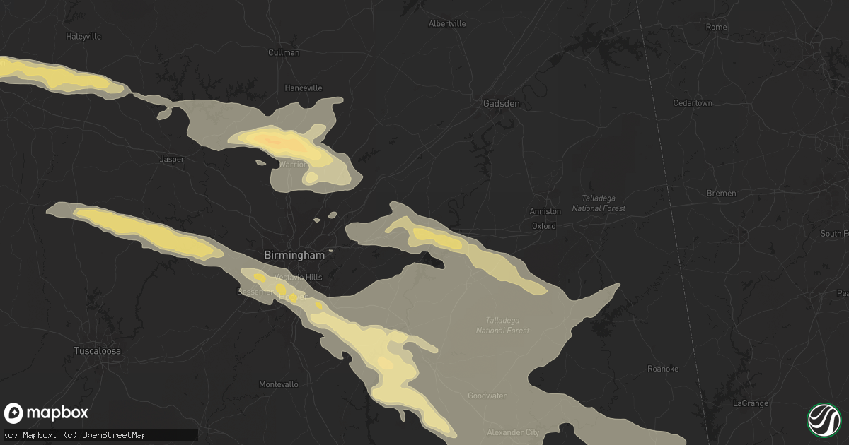 Hail map in Pell City, AL on August 9, 2023